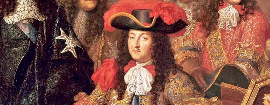 King Louis XIV wearing a cravat in a painting
